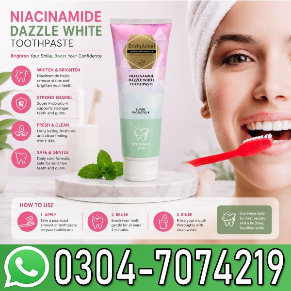 Bodyaccel Niacinamide Whitening Toothpaste in Pakistan